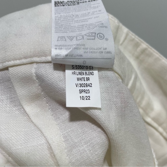 Banana Republic High Rise Linen Blend Wide Leg Trousers White Ecru - Picture 13 of 13